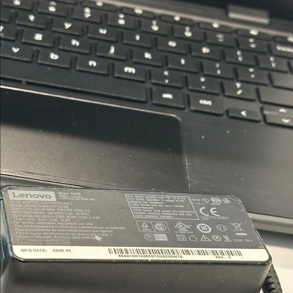 Tested and Functioning Lenovo Black Chromebook 100e Gen2 MKT WiFi 4GB 32GB.